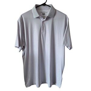 Hickey Freeman Men Sz M Golf Polo Shirt Geometric Print Moisture-Wicking Stretch